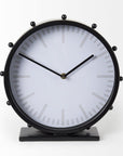 11" Black Iron Silent Analog Round Wall Clock