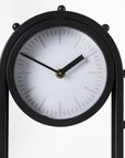 7" Black Iron Silent Analog Round Wall Clock