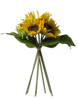 Set of Three 15" Yellow Artificial Sunflower Tree In Round Black Planter