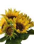 Set of Three 15" Yellow Artificial Sunflower Tree In Round Black Planter