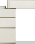 32" White Solid Wood Two Drawer Vanity Table