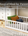 White Solid Wood Twin House Bed