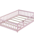 Pink Solid Wood Full Bed Frame