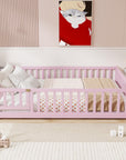 Pink Solid Wood Full Bed Frame