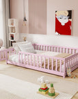 Pink Solid Wood Full Bed Frame