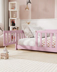 Pink Solid Wood Full Bed Frame