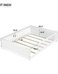 White Solid Wood Full Bed Frame