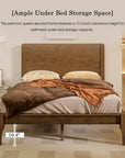 Walnut Solid Wood Queen Bed Frame