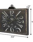 26" Black Iron Analog Wall Clock