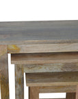 Country Solid Wood Stool Set of 3