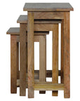 Country Solid Wood Stool Set of 3