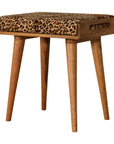 Leopard Velvet Tray Style Footstool