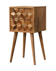 Mini Cube Carved 2 Drawer Nightstand