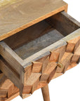 Mini Cube Carved 2 Drawer Nightstand