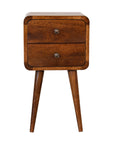 Mini Chestnut Curved Nightstand
