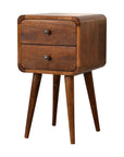 Mini Chestnut Curved Nightstand