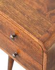Mini Chestnut Curved Nightstand