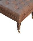 Buffalo Leather Ottoman
