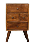 4 Drawer Multi Chestnut Nightstand