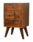 4 Drawer Multi Chestnut Nightstand
