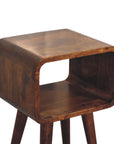 Mini Chestnut Curved Open Nightstand