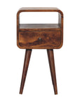 Mini Chestnut Curve Open Nightstand