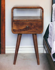 Mini Chestnut Curve Open Nightstand