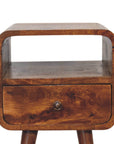 Mini Chestnut Curve Open Nightstand