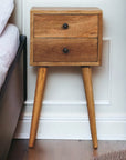 Mini 2 Drawer Oak-ish Nightstand