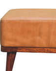 Tan Buffalo Leather Tan Footstool