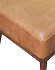 Tan Buffalo Leather Tan Footstool