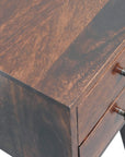 Mini 2 Drawer Walnut Nightstand