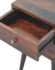 Mini 2 Drawer Walnut Nightstand