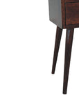 Mini 2 Drawer Walnut Nightstand
