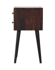 Mini 2 Drawer Walnut Nightstand