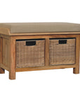 Rattan Basket Linen Bench