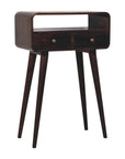 Mini California Walnut Curved Console Table
