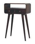 Mini California Walnut Curved Console Table