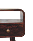Mini California Walnut Curved Console Table