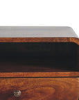 Large Chestnut Curve Upper Slot Floating Bedside