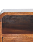Extra Mini Wall Mounted Curved Chestnut Bedside with Open Slot