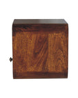 Extra Mini Wall Mounted Curved Chestnut Bedside with Open Slot