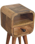 Extra Mini Oakish Curve Open Slot Bedside