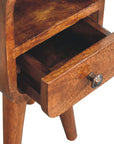 Extra Mini Chestnut Curve Open Slot Bedside