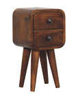 Extra Mini Curved Chestnut Bedside