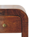 Mini Darcy Chestnut Nightstand with Curved Edges