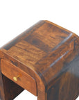 Mini Darcy Chestnut Nightstand with Curved Edges