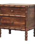Bamboo Frame Nightstand in Roasted Almond