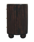 Curved Fluted 3-Drawer Bedside