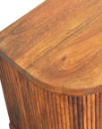 Ribbed Bedside with Brass Accents